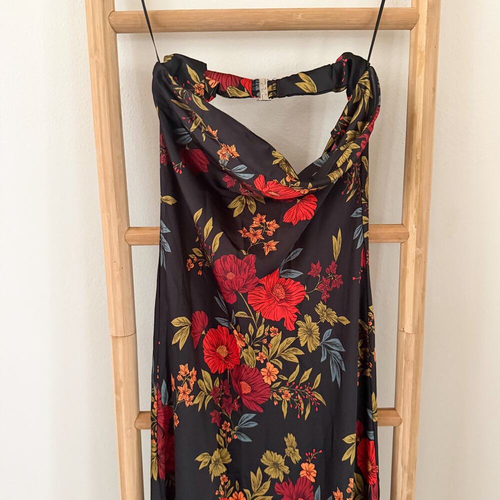 NWOT 12th Tribe Natalia Black Floral Strapless Maxi Dress Size M Floral Evening - Picture 4 of 14